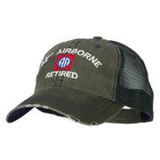 US Army 82nd Airborne Retired Embroidered Low Profile Cotton Mesh Cap