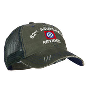 US Army 82nd Airborne Retired Embroidered Low Profile Cotton Mesh Cap