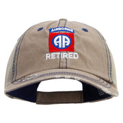 Licensed 82nd Airborne Retired Embroidered Low Profile Special Cotton Mesh Cap - Khaki OSFM