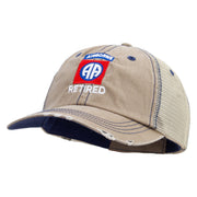 Licensed 82nd Airborne Retired Embroidered Low Profile Special Cotton Mesh Cap - Khaki OSFM