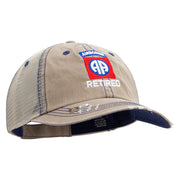Licensed 82nd Airborne Retired Embroidered Low Profile Special Cotton Mesh Cap - Khaki OSFM