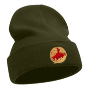 Rodeo Cowboy Logo Embroidered Long Knitted Beanie