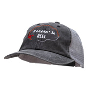 Keepin it Real Embroidered Washed Trucker Cap