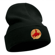 Rodeo Cowboy Logo Embroidered Long Knitted Beanie