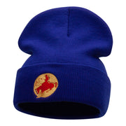 Rodeo Cowboy Logo Embroidered Long Knitted Beanie