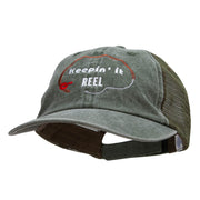 Keepin it Real Embroidered Washed Trucker Cap