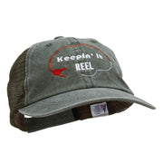 Keepin it Real Embroidered Washed Trucker Cap