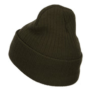 Sailboat Embroidered Heavy Ribbed Long Beanie