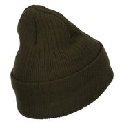 Sailboat Embroidered Heavy Ribbed Long Beanie