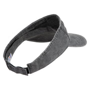 Aloe Plant Embroidered Washed Pigment Dyed Cotton Twill Visor - Black OSFM