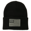 Silver American Flag Embroidered Beanie