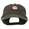 Santa's Face Ho Ho Ho Embroidered Washed Dyed Cap