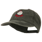 Santa's Face Ho Ho Ho Embroidered Washed Dyed Cap