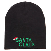 Santa Claus with Hat Embroidered Short Beanie