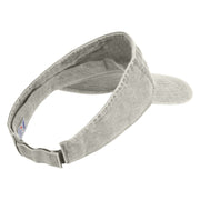 Aloe Plant Embroidered Washed Pigment Dyed Cotton Twill Visor - Beige OSFM