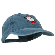 Santa's Face Ho Ho Ho Embroidered Washed Dyed Cap