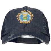 US Air Force Retired Embroidered Low Profile Cotton Mesh Cap