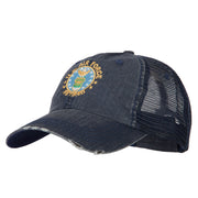 US Air Force Retired Embroidered Low Profile Cotton Mesh Cap