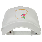 Arkansas Apple Blossom with Map Embroidered Unstructured Washed Cap