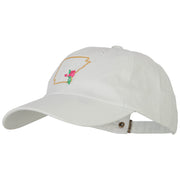 Arkansas Apple Blossom with Map Embroidered Unstructured Washed Cap