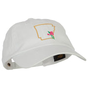 Arkansas Apple Blossom with Map Embroidered Unstructured Washed Cap