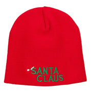 Santa Claus with Hat Embroidered Short Beanie