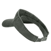 Aloe Plant Embroidered Washed Pigment Dyed Cotton Twill Visor - Olive OSFM