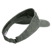 Aloe Plant Embroidered Washed Pigment Dyed Cotton Twill Visor - Olive OSFM