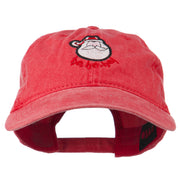 Santa's Face Ho Ho Ho Embroidered Washed Dyed Cap