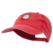 Santa's Face Ho Ho Ho Embroidered Washed Dyed Cap