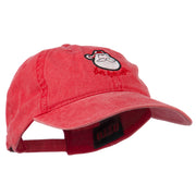 Santa's Face Ho Ho Ho Embroidered Washed Dyed Cap