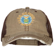 US Air Force Retired Embroidered Low Profile Cotton Mesh Cap