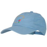 Arkansas Apple Blossom with Map Embroidered Unstructured Washed Cap