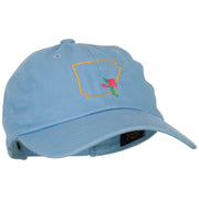 Arkansas Apple Blossom with Map Embroidered Unstructured Washed Cap