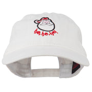 Santa's Face Ho Ho Ho Embroidered Washed Dyed Cap