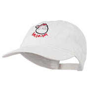 Santa's Face Ho Ho Ho Embroidered Washed Dyed Cap