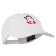 Santa's Face Ho Ho Ho Embroidered Washed Dyed Cap