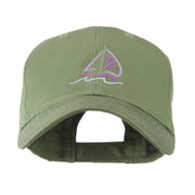 Sailboat with Wave Logo Embroidered Cap