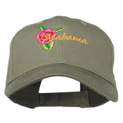 Alabama State Camellia Flower Embroidered Cap