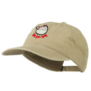 Santa's Face Ho Ho Ho Embroidered Washed Dyed Cap