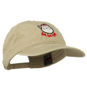 Santa's Face Ho Ho Ho Embroidered Washed Dyed Cap