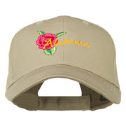 Alabama State Camellia Flower Embroidered Cap