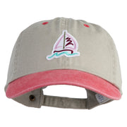 Sailbot Patched Pigment Dyed Wash Cap - Beige Red OSFM