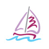 Sailboat with Wave Symbol Heat Transfers Sticker