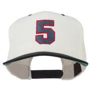 Athletic Number 5 Embroidered Classic Two Tone Cap