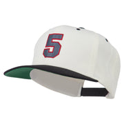 Athletic Number 5 Embroidered Classic Two Tone Cap