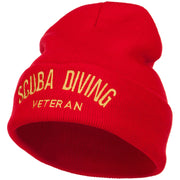 Scuba Diving Veteran Embroidered Long Beanie