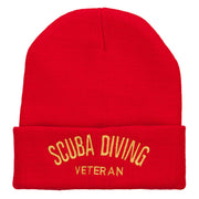 Scuba Diving Veteran Embroidered Long Beanie