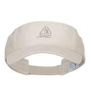 Sailboat with Wave Embroidered Washed Visor