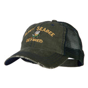 US Navy Seabee Retired Embroidered Low Profile Cotton Mesh Cap